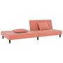 Voir la diapositive 4 : VIDAXL Canape-lit a 2 places avec deux oreillers Rose Velours