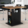 Voir la diapositive 2 : ID MARKET Ilot central UGO 110 cm bois noir et effet bois foncé HAWKINS avec rangements