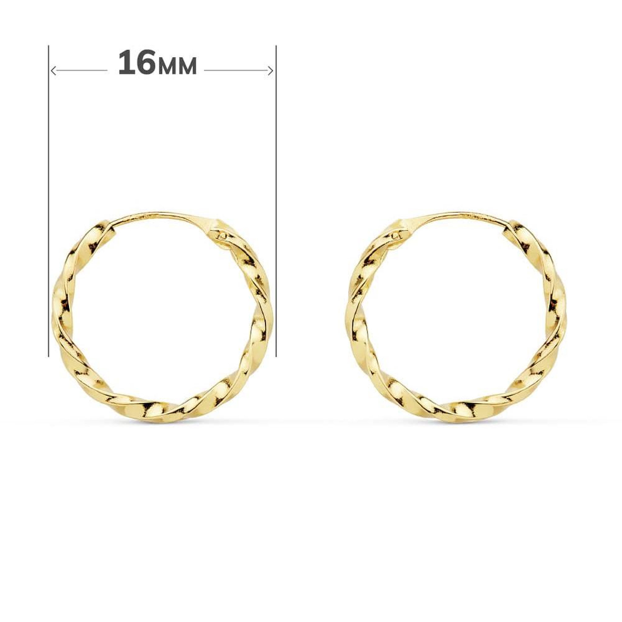 Voir la diapositive 2 : L'ATELIER D'AZUR Boucles d'Oreilles Créoles Or 18 Carats 750/000 Jaune - Torsadées