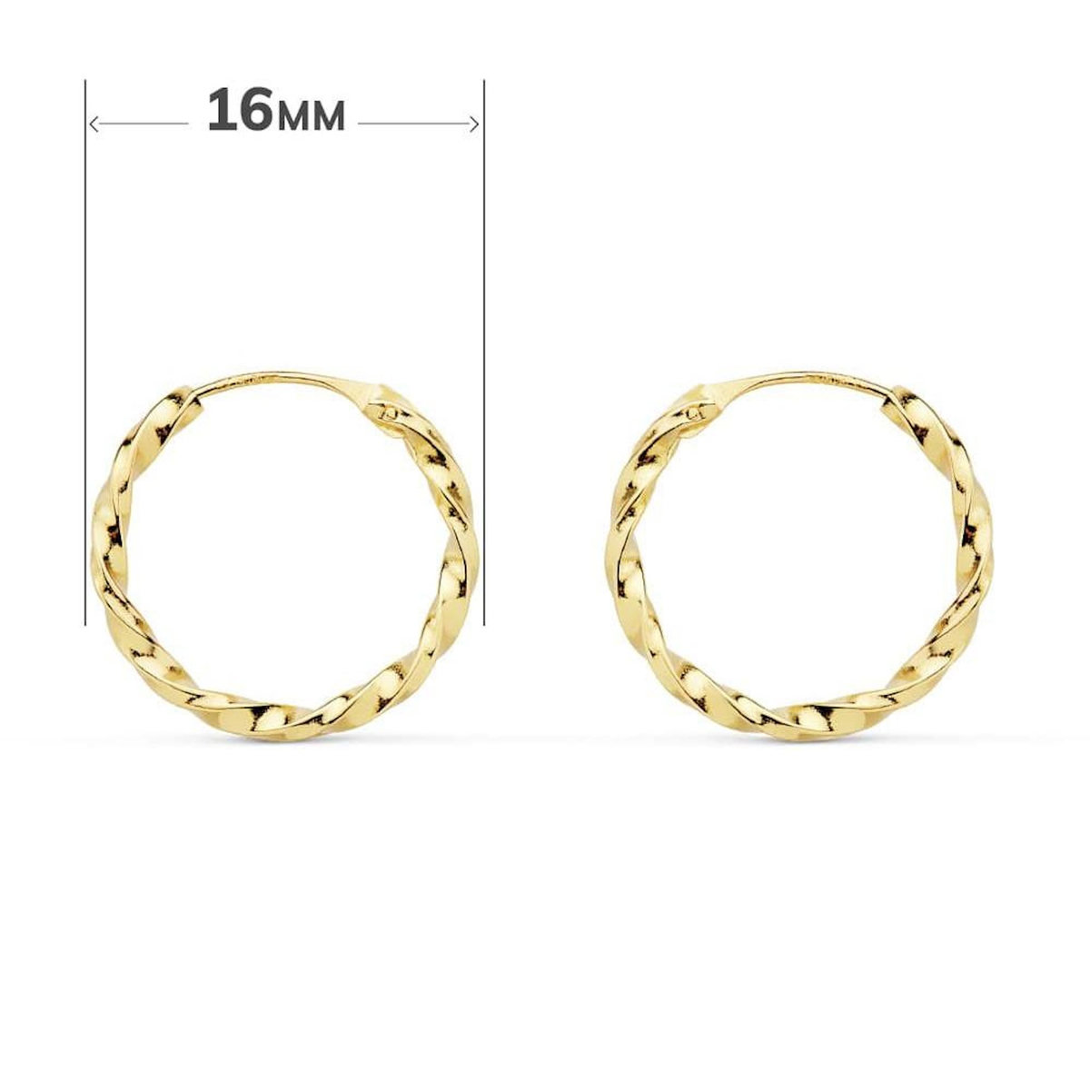 L'ATELIER D'AZUR Boucles d'Oreilles Créoles Or 18 Carats 750/000 Jaune - Torsadées