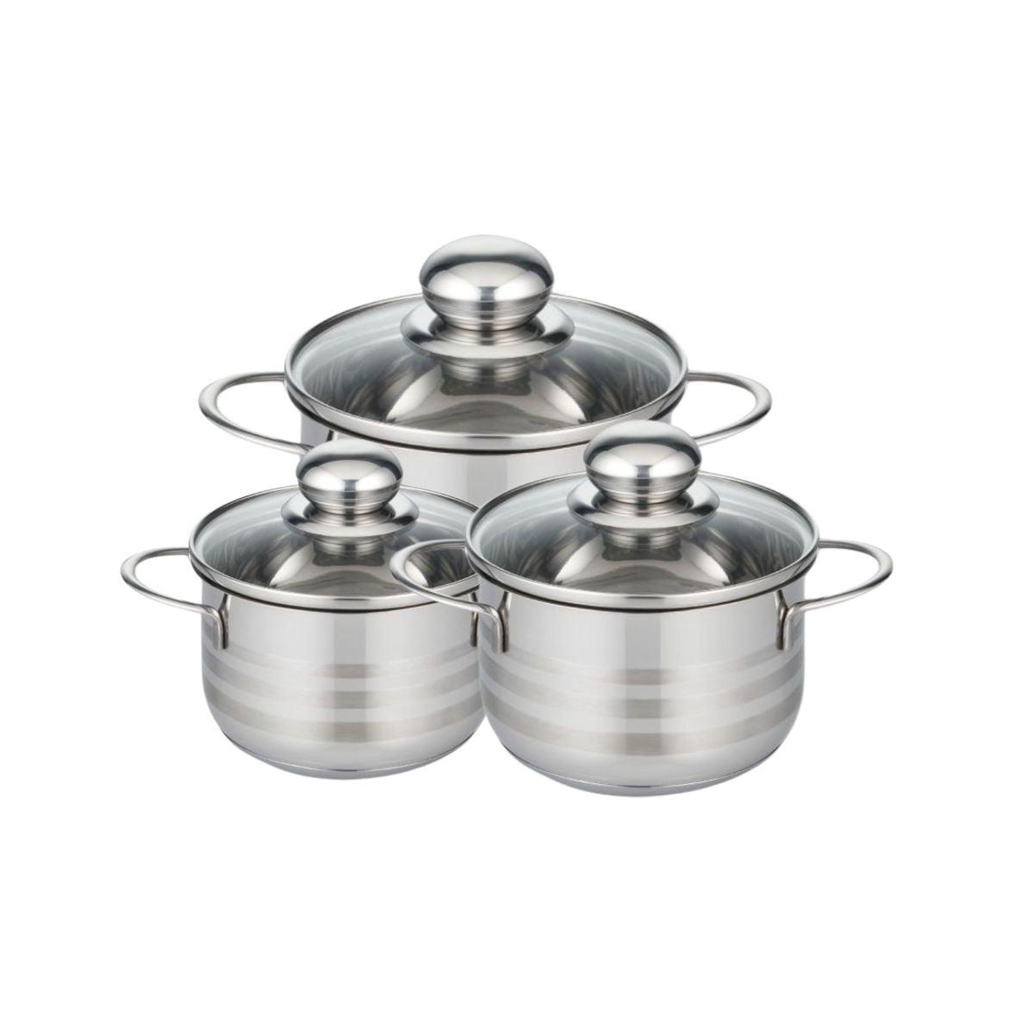 ELO Lot de 3 faitouts 14, 16 et 20 cm en acier inoxydable sans pfas elo brillant