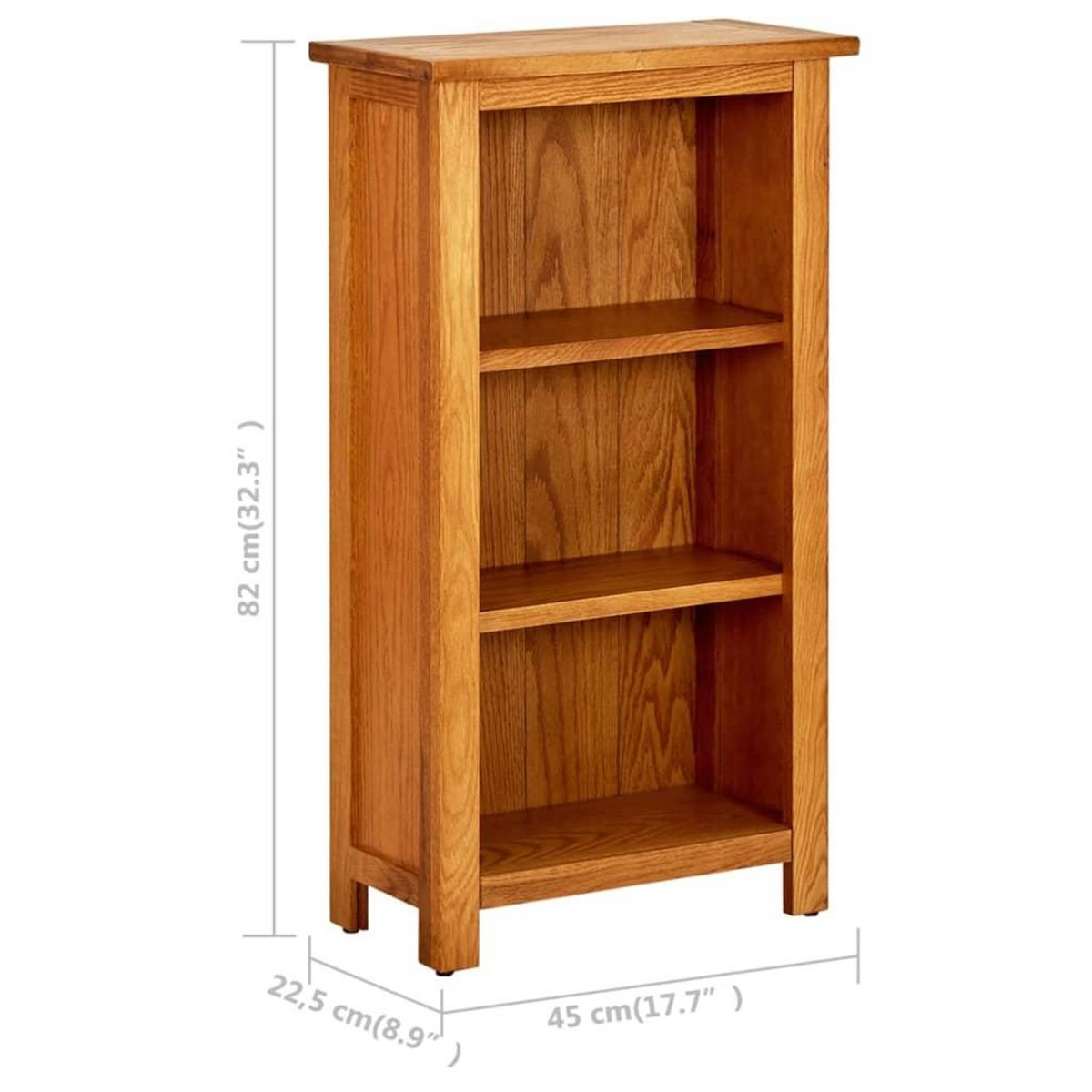 VIDAXL Bibliotheque 45x22,5x82 cm Bois de chene massif