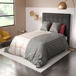 Les Ateliers du Linge Parure housse de couette 100% coton 57fils-himba black. Coloris disponibles : Noir