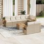 Voir la diapositive 1 : VIDAXL Salon de jardin avec coussins 9 pcs beige resine tressee