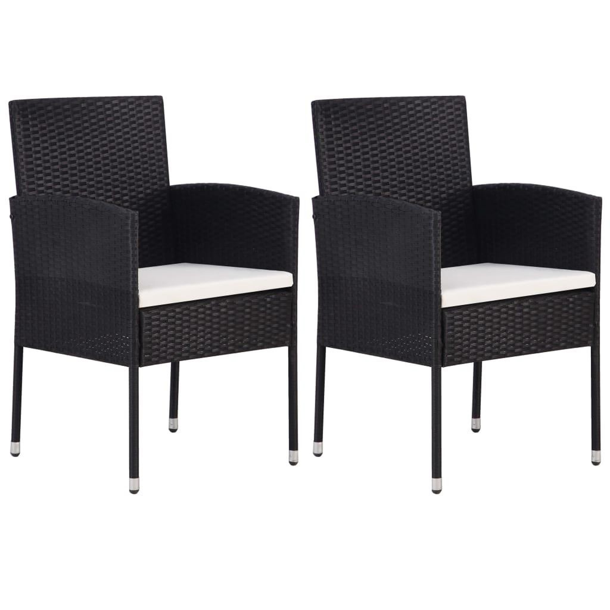 Voir la diapositive 2 : VIDAXL Ensemble a manger de jardin 3 pcs Noir