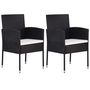 Voir la diapositive 2 : VIDAXL Ensemble a manger de jardin 3 pcs Noir