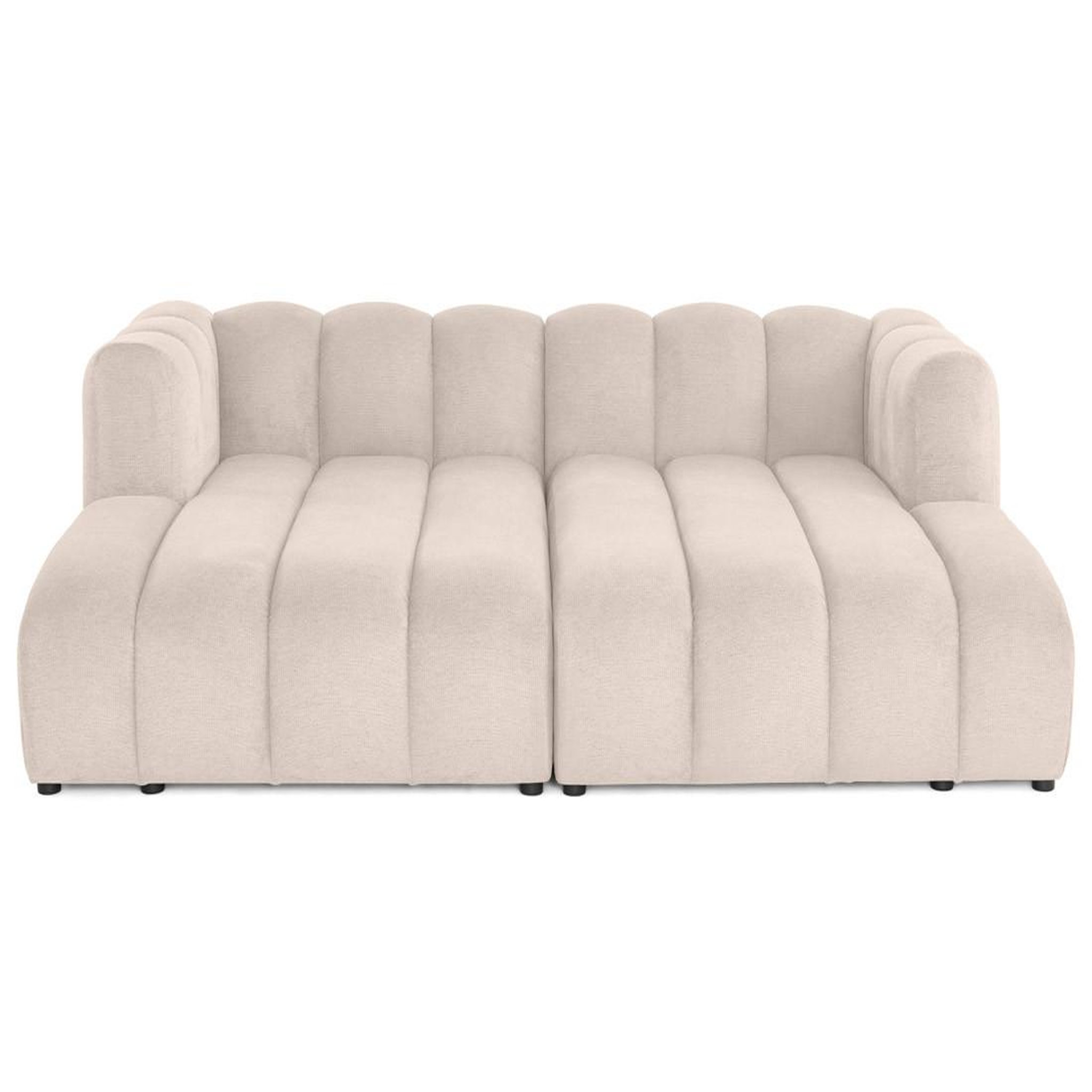 Voir la diapositive 1 : LISA DESIGN Debbie - canapé modulable droit 3 places avec double méridienne - assise profonde - en tissu texturé
