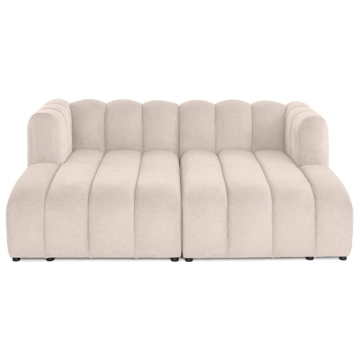 LISA DESIGN Debbie - canapé modulable droit 3 places avec double méridienne - assise profonde - en tissu texturé