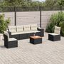 Voir la diapositive 1 : VIDAXL Salon de jardin 7 pcs avec coussins noir resine tressee
