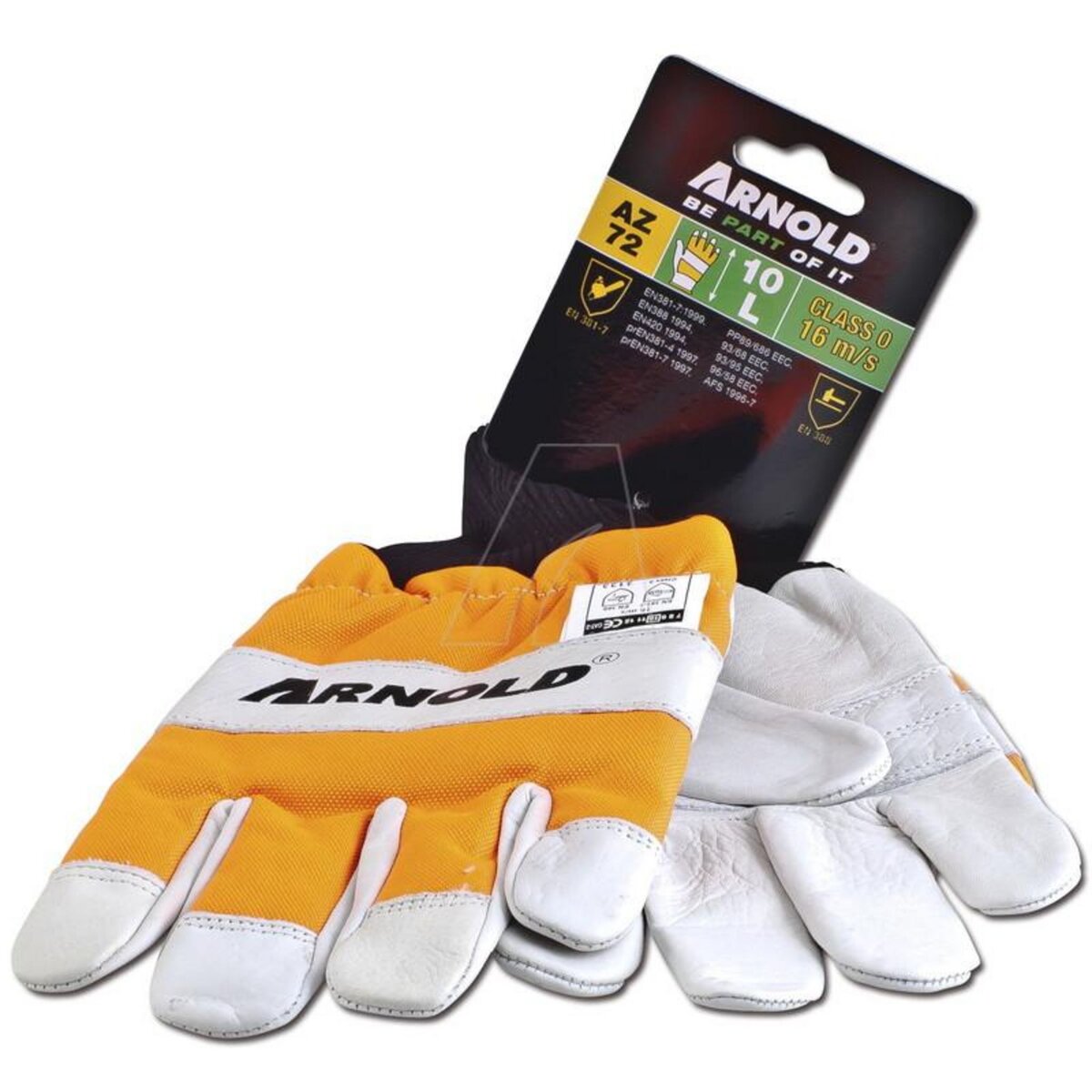 ARNOLD Gants de protection anti-coupures en cuir CS-1 pour tronçonneuse - Taille 10
