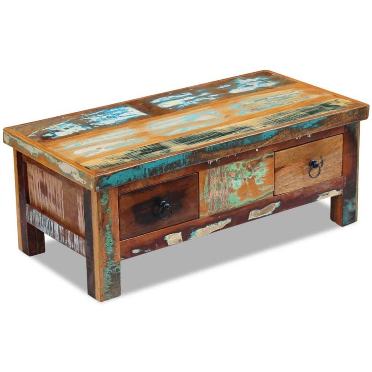VIDAXL Table basse a tiroirs Bois de recuperation 90x45x35 cm