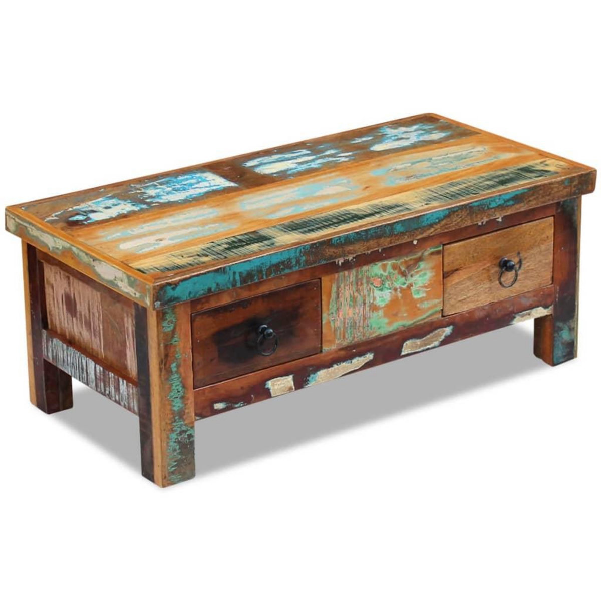 VIDAXL Table basse a tiroirs Bois de recuperation 90x45x35 cm