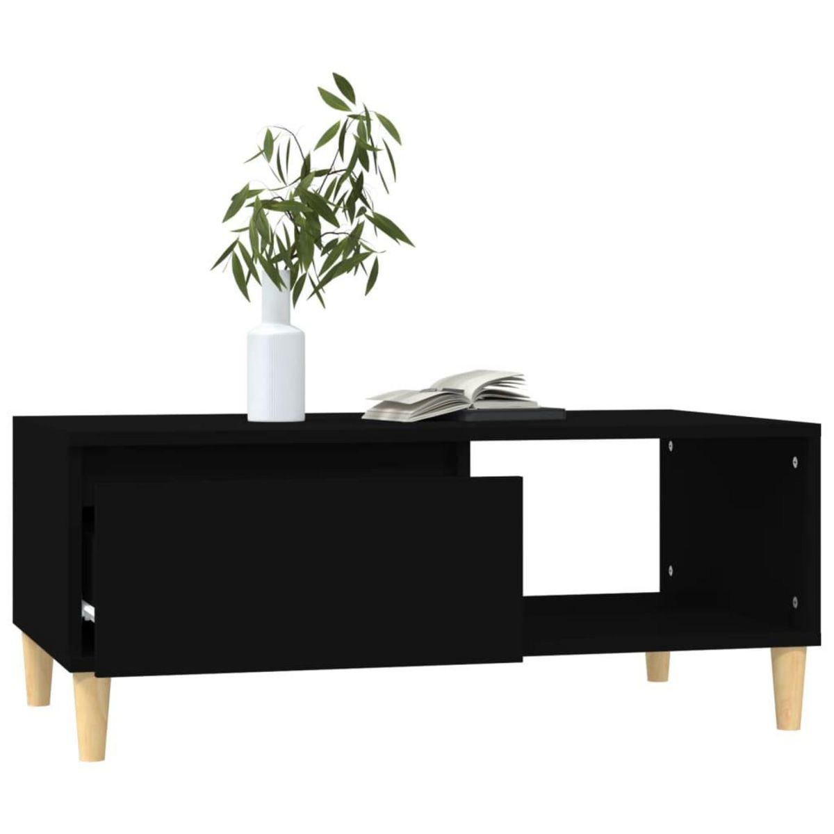 VIDAXL Table basse Noir 90x50x36,5 cm Bois d'ingenierie