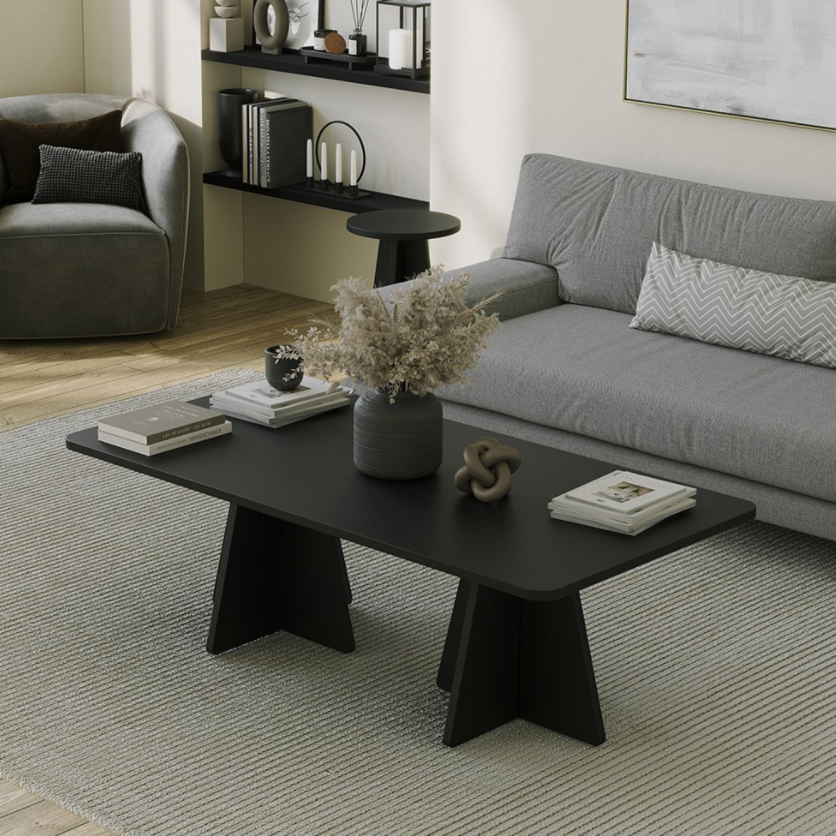 CONCEPT USINE Table basse design noire SHAMP