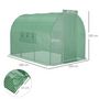 Voir la diapositive 3 : OUTSUNNY Serre de jardin tunnel acier galvanisé renforcé diamètre 2,4 cm + PE haute densité fenêtres porte vert