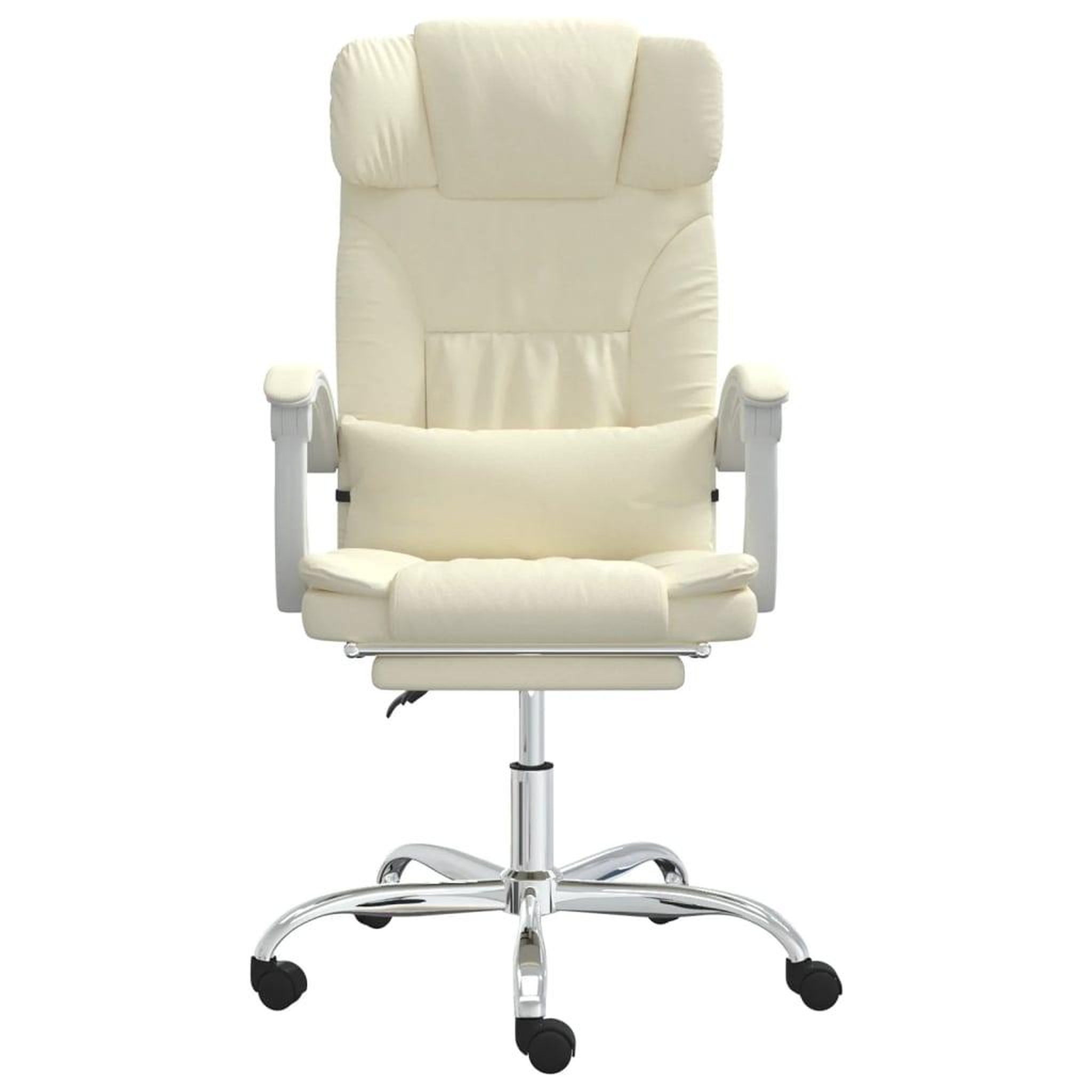 Voir la diapositive 3 : VIDAXL Fauteuil de massage inclinable de bureau Creme Similicuir