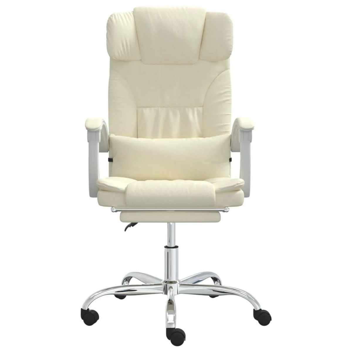 VIDAXL Fauteuil de massage inclinable de bureau Creme Similicuir