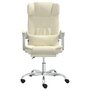 Voir la diapositive 3 : VIDAXL Fauteuil de massage inclinable de bureau Creme Similicuir