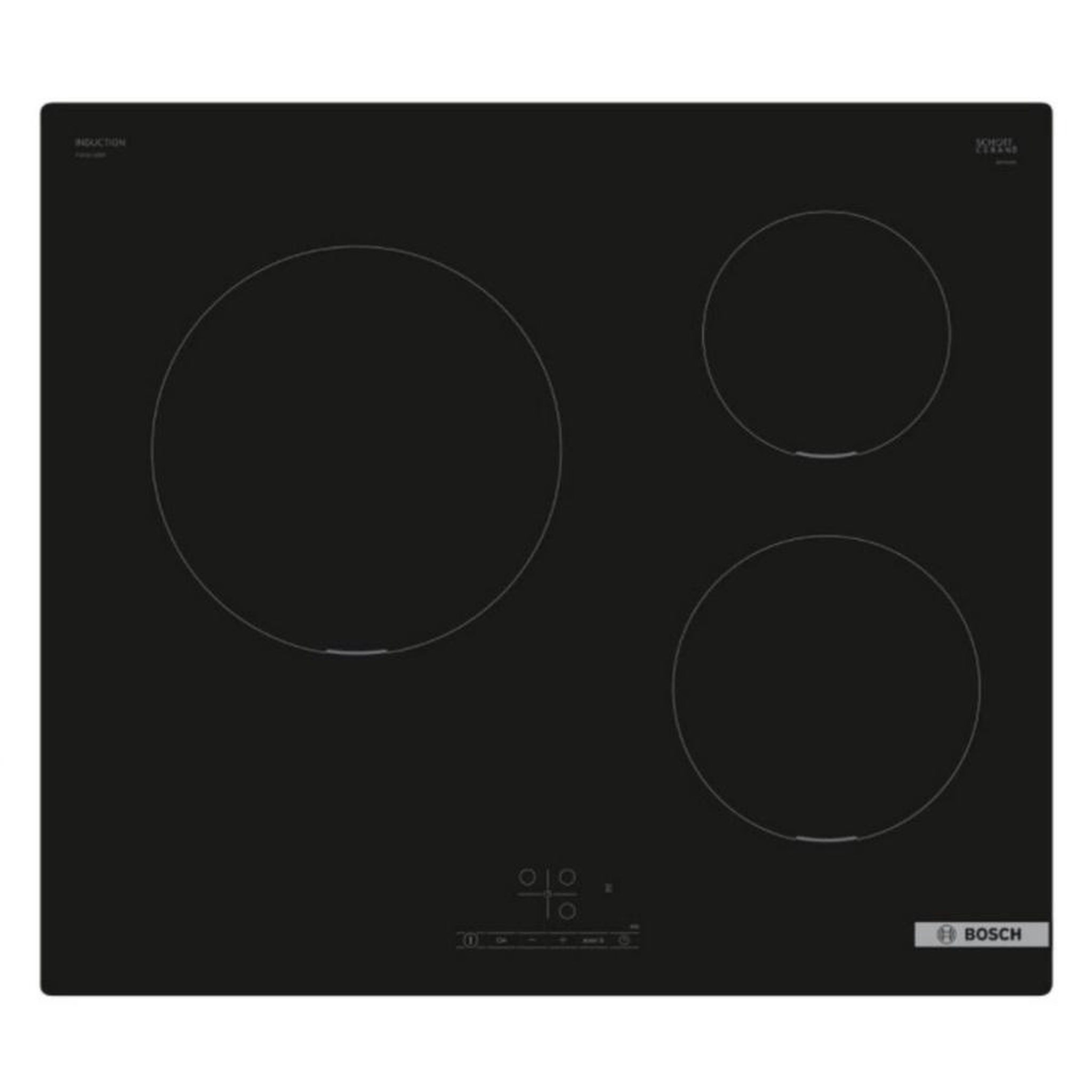 BOSCH Table de cuisson à induction 60cm 3 feux noir - puc611bb5e