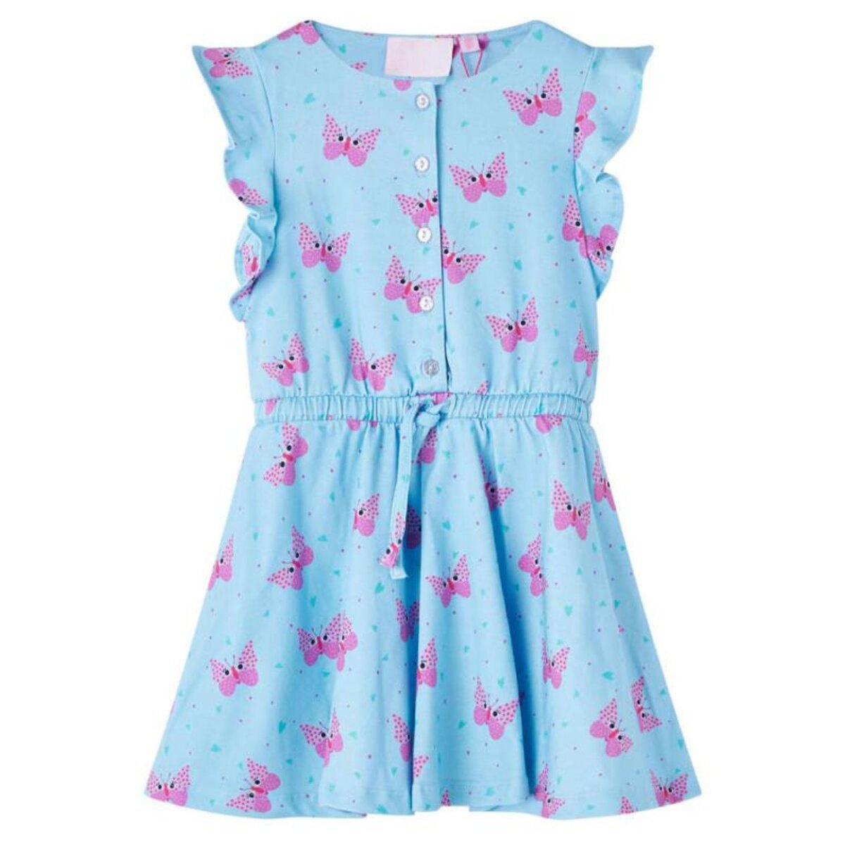 VIDAXL Robe pour enfants avec boutons sans manches bleu 128