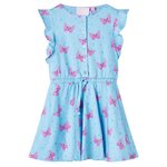 VIDAXL Robe pour enfants avec boutons sans manches bleu 128