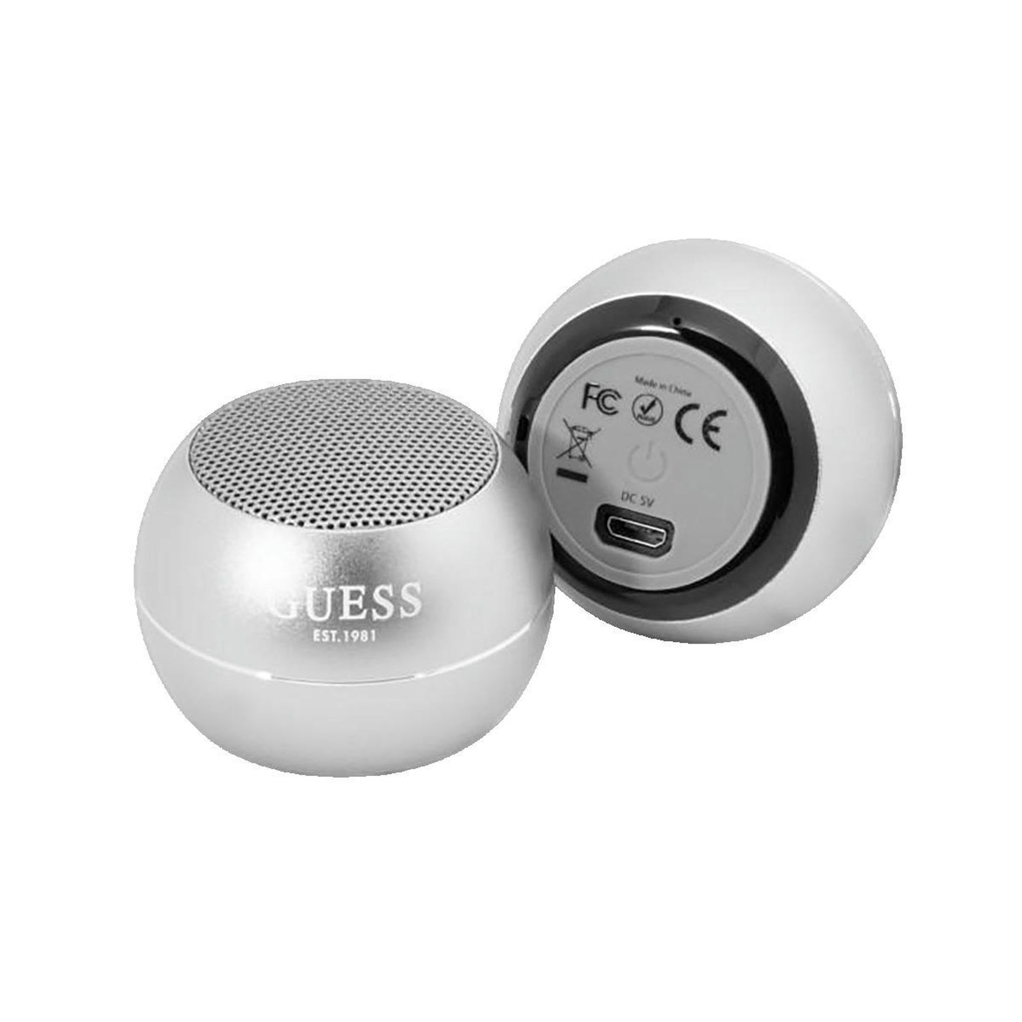 Voir la diapositive 3 : GUESS Haut-parleur sans fil Guess Mini Guess Bluetooth gris