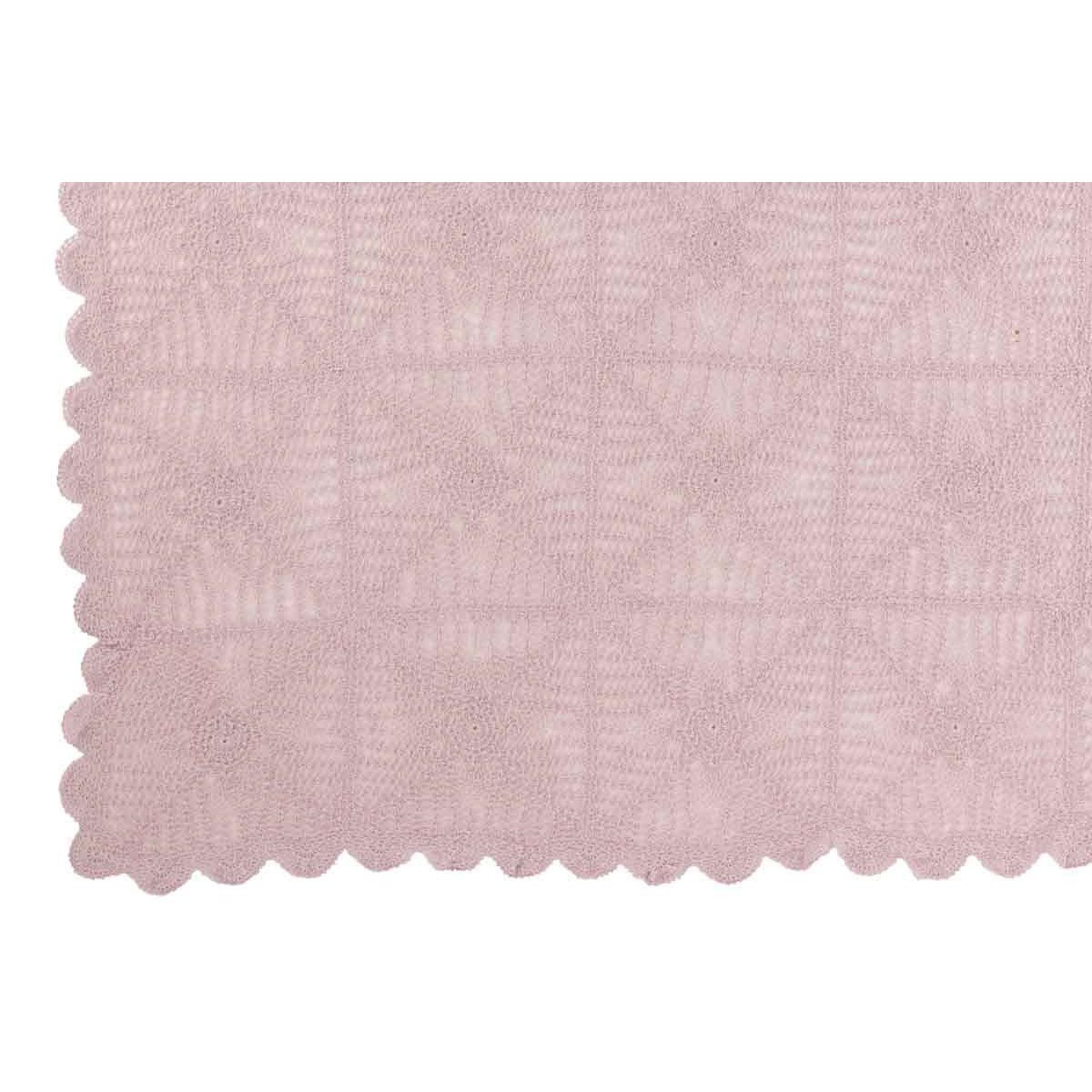 Voir la diapositive 2 : J-LINE Nappe Déco en Coton  Dentelle  130x180cm Rose Mauve