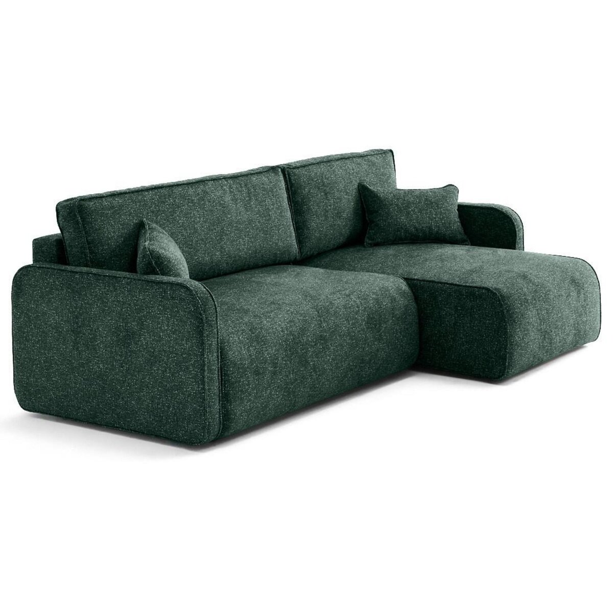 LISA DESIGN Apolline - canapé d'angle réversible 4 places convertible avec coffres en tissu moucheté