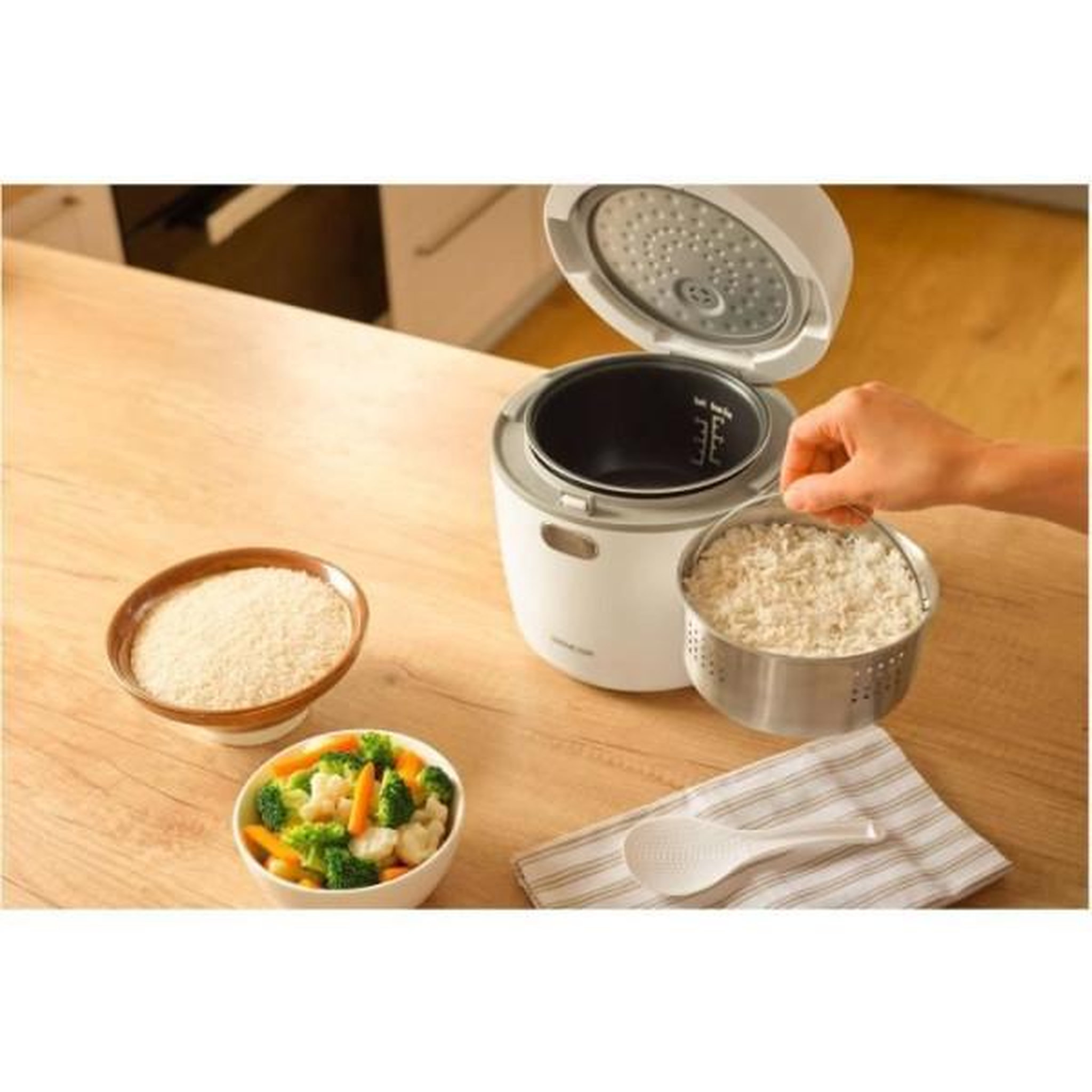 Voir la diapositive 3 : MARKET24 Cuiseur de Riz Electrique  - SENCOR - SRM 0670WH - 350 W - 0,6 L - Blanc