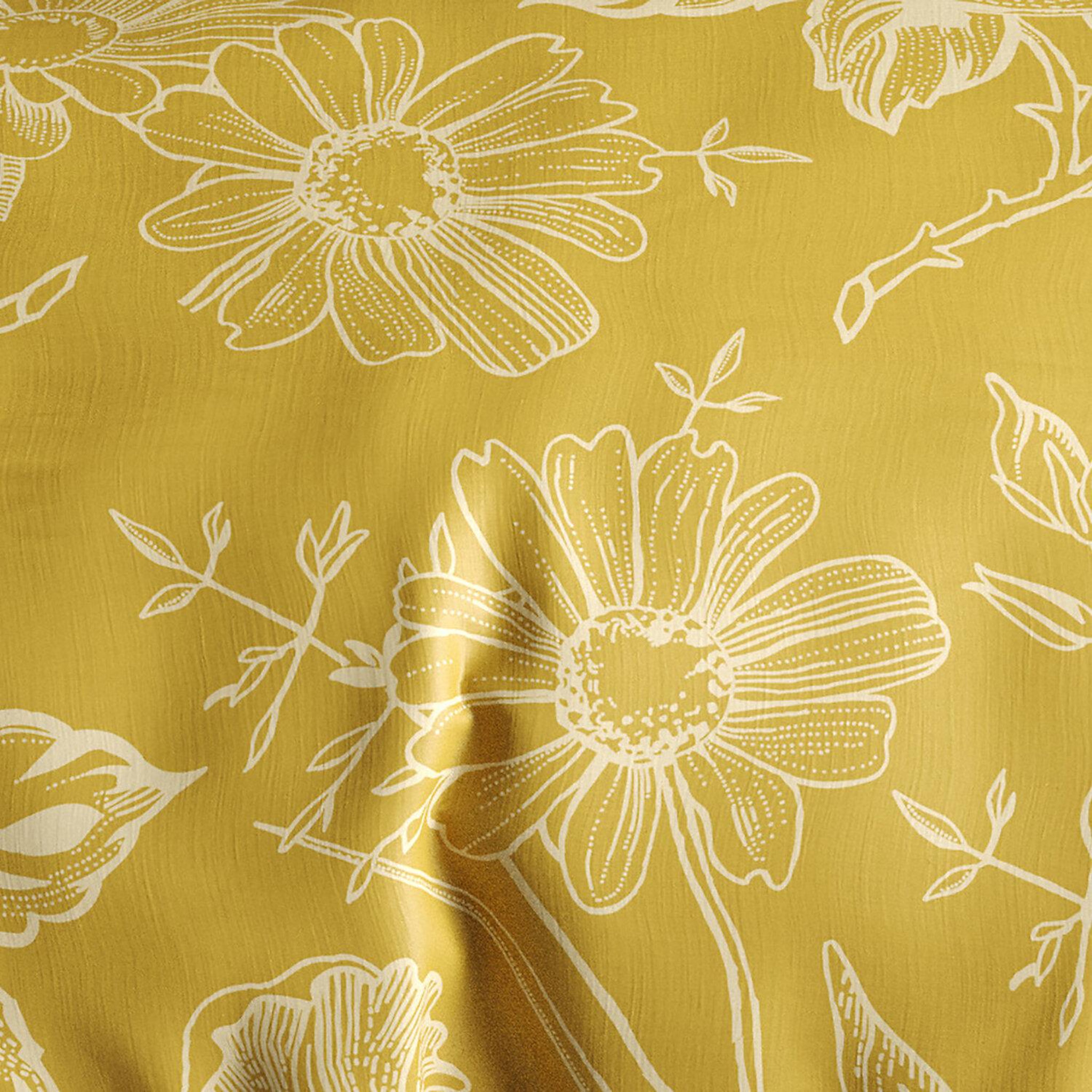 Voir la diapositive 5 : Les Ateliers du Linge Parure housse de couette 100% coton 57fils-victoria ocre