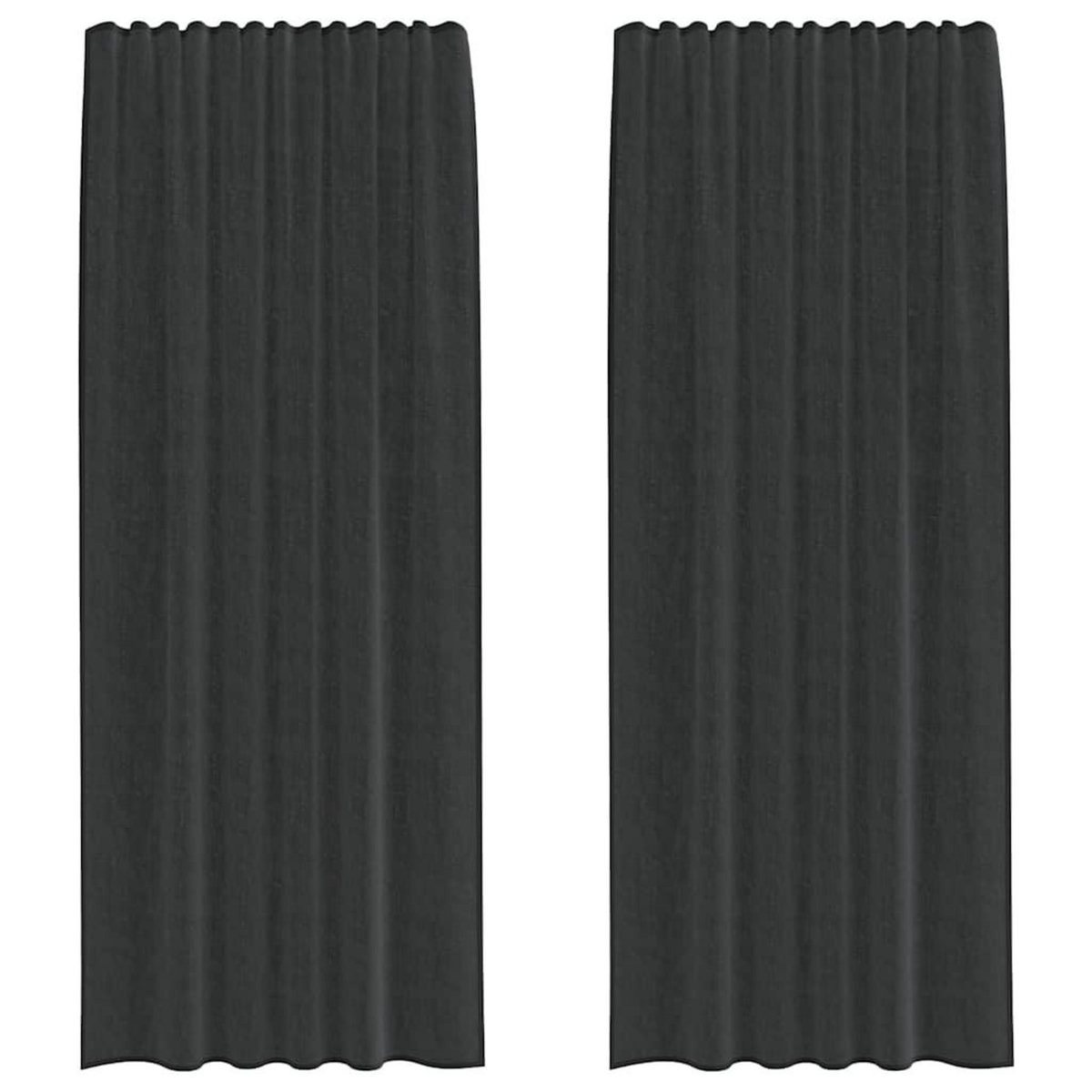 VIDAXL Rideaux en voile avec passants 2 pcs noir