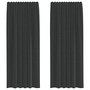Voir la diapositive 2 : VIDAXL Rideaux en voile avec passants 2 pcs noir