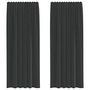 Voir la diapositive 2 : VIDAXL Rideaux en voile avec passants 2 pcs noir