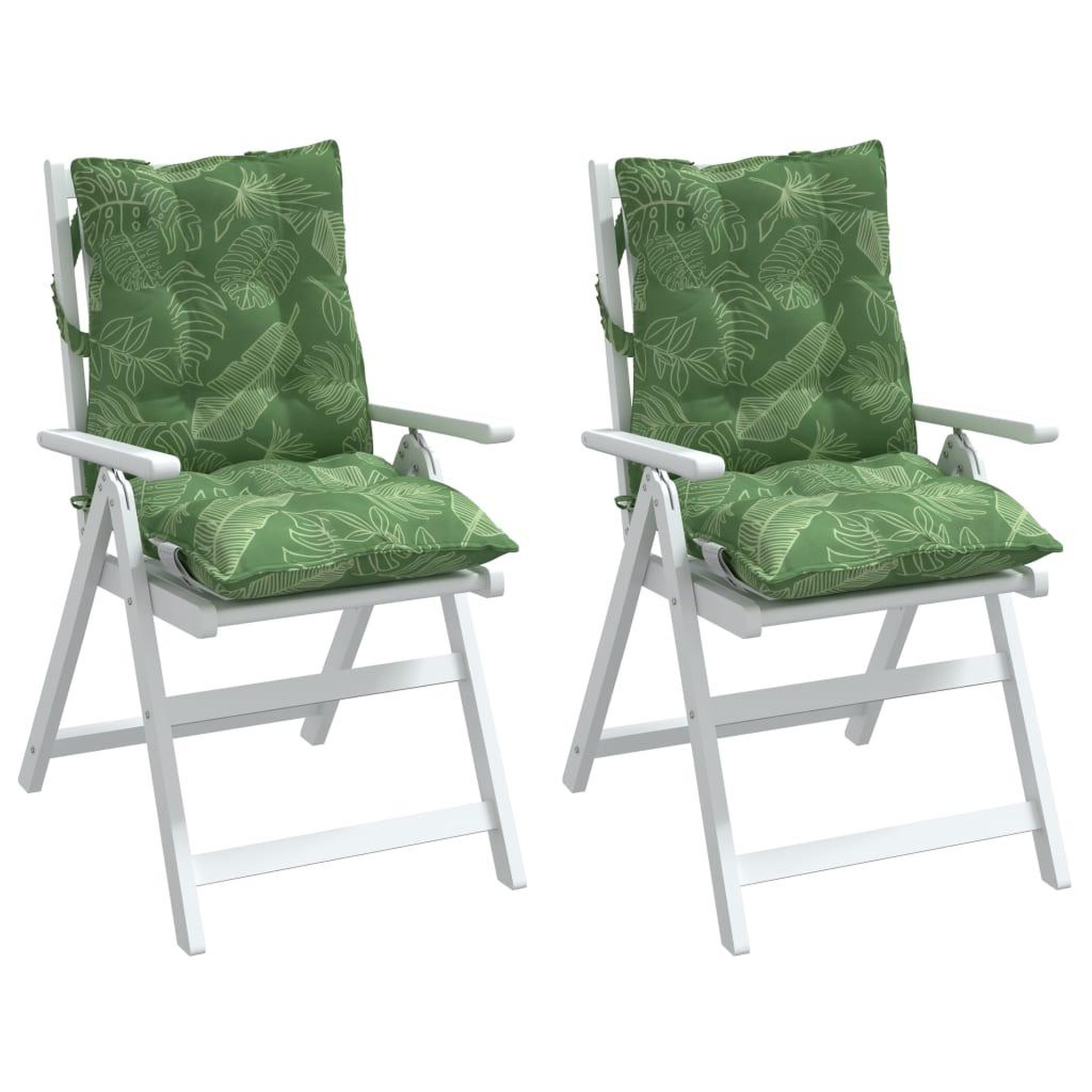 Voir la diapositive 4 : VIDAXL Coussins de chaise a dossier bas lot de 2 modele de feuille