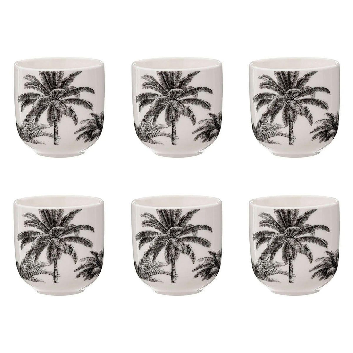 SECRET DE GOURMET Lot de 6 Tasses à Café Design  Bota  10cl Beige