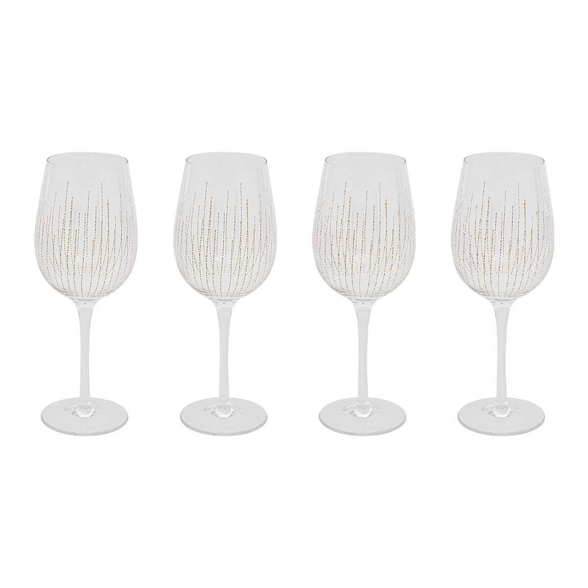 SECRET DE GOURMET Lot de 4 verres à vin  lunis  38cl doré