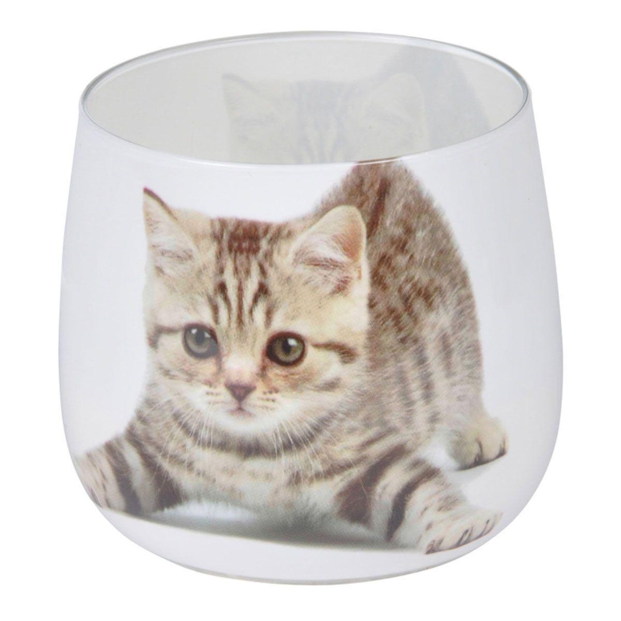HOMEA Bougie anti-odeurs  chat  8cm blanc