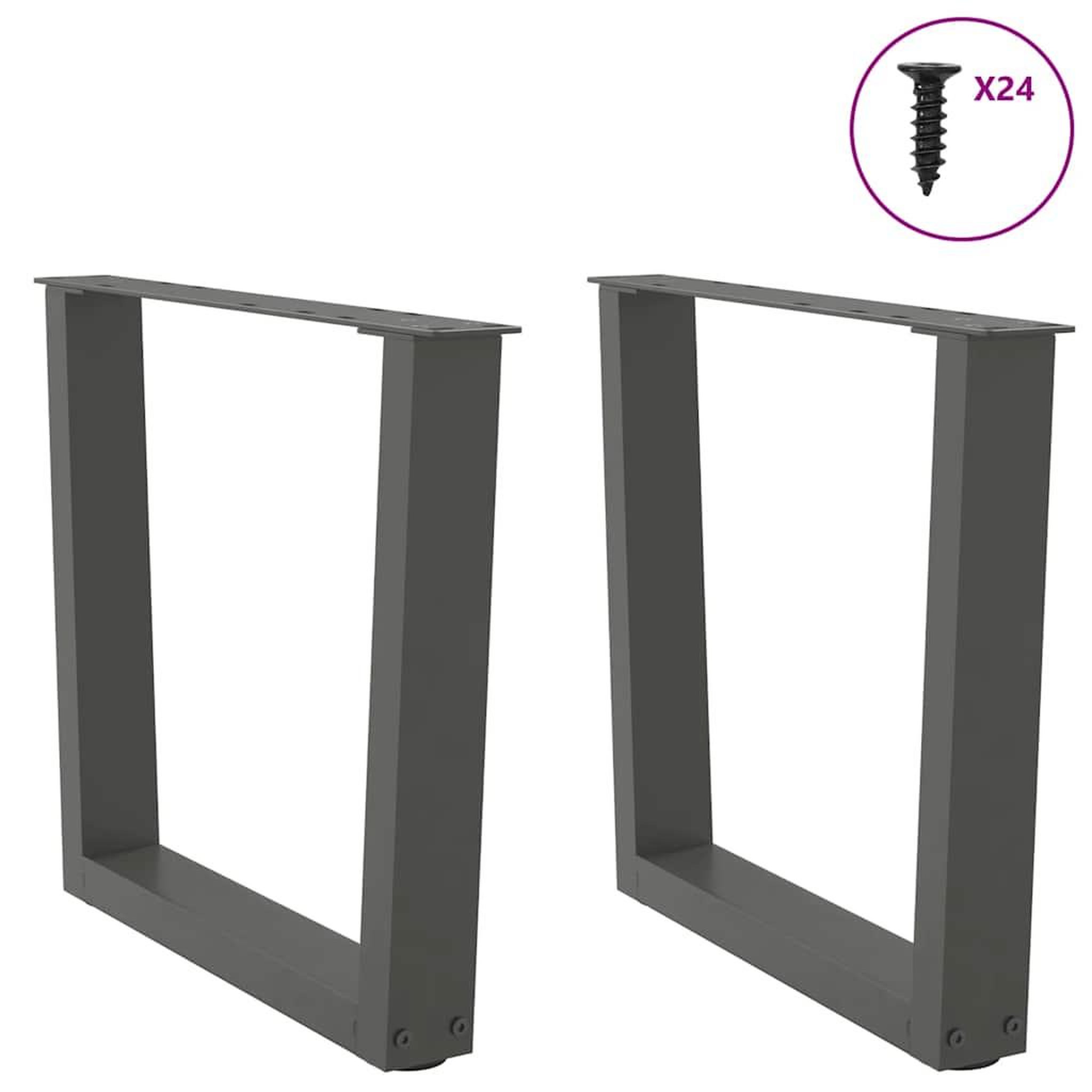 Voir la diapositive 3 : VIDAXL Pieds de table a manger en forme de V 2 pcs anthracite acier