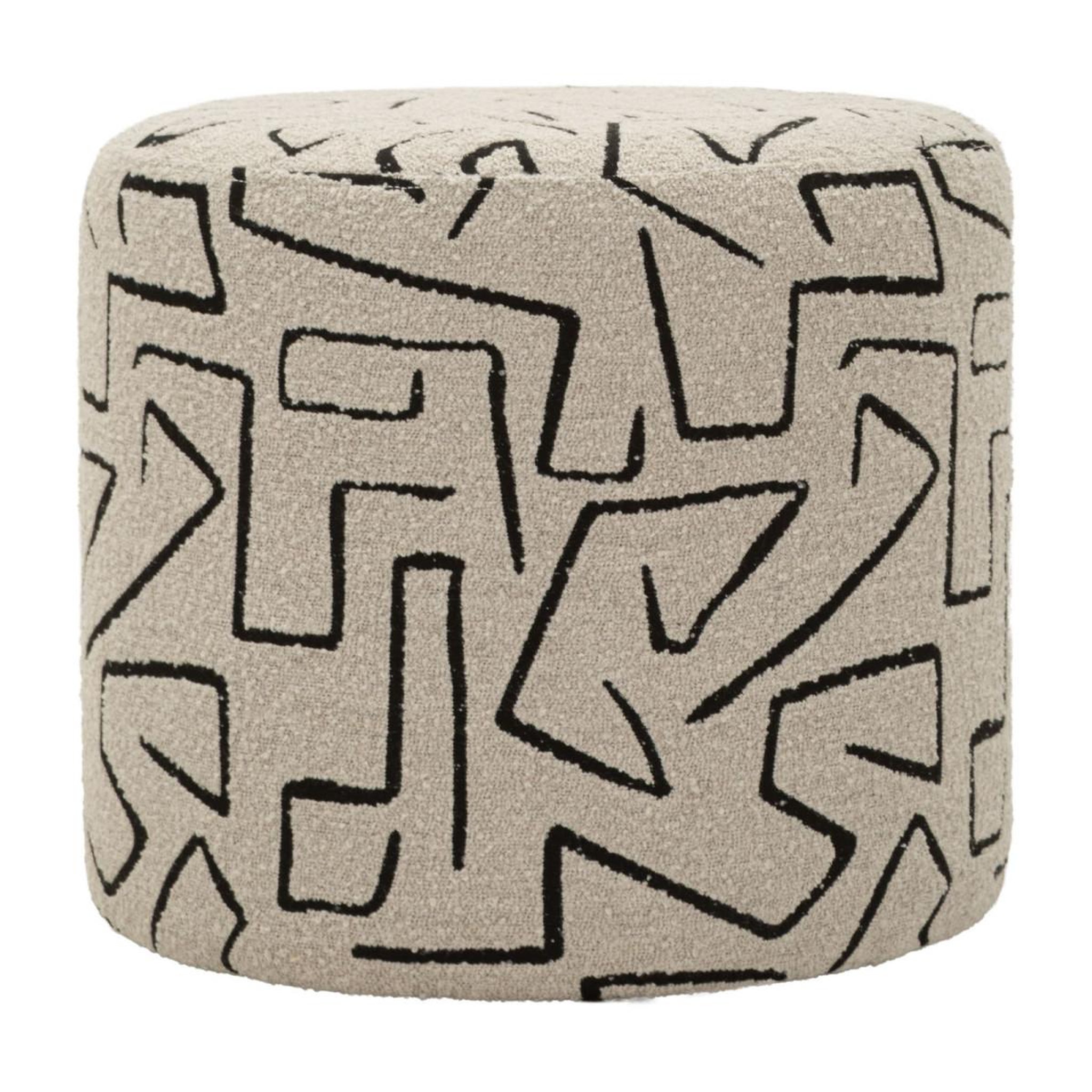 Paris Prix Pouf rond à motifs  nairobi  44cm beige