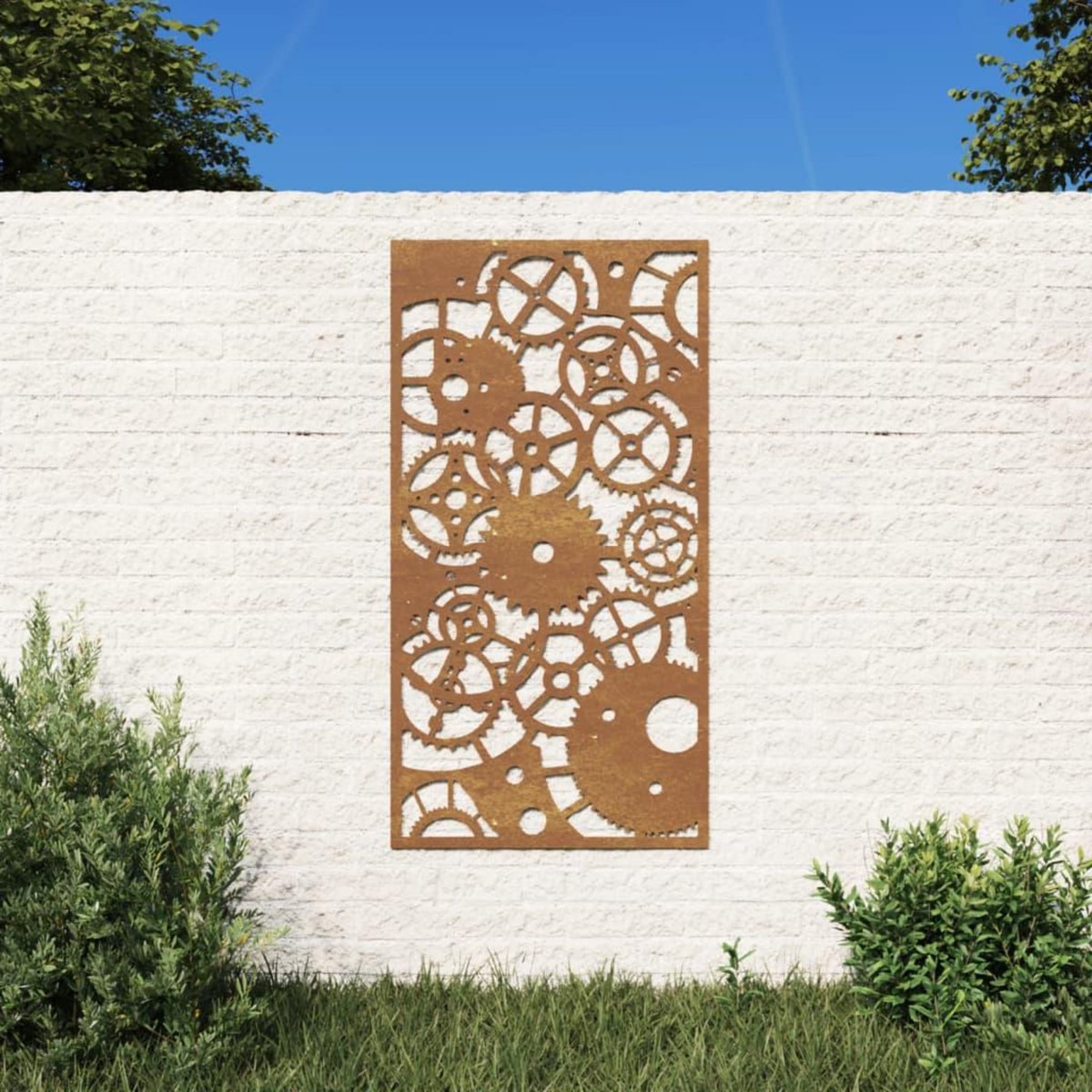 VIDAXL Decoration murale jardin 105x55 cm design de roue dentee