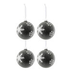 Paris Prix Lot de 4 Boules de Noël  Flocon  12cm Gris Foncé