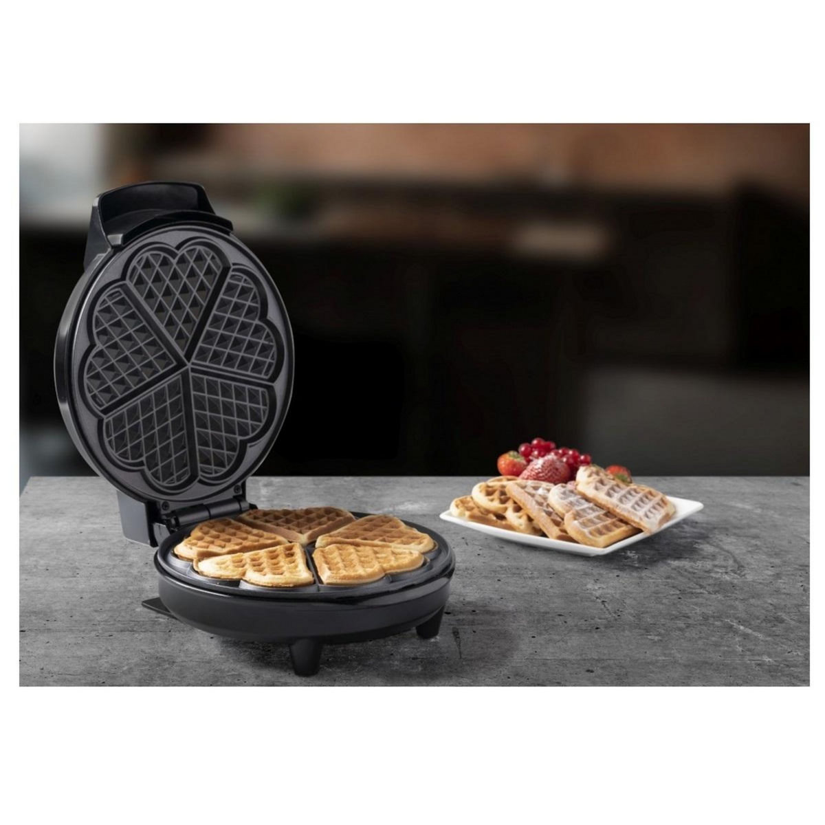 Bestron Gaufrier forme de 5 cœurs 700w noir - AWM700CO