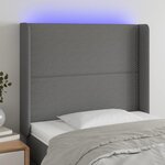 VIDAXL Tete de lit a LED Gris fonce 103x16x118/128 cm Tissu