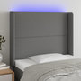 Voir la diapositive 1 : VIDAXL Tete de lit a LED Gris fonce 103x16x118/128 cm Tissu