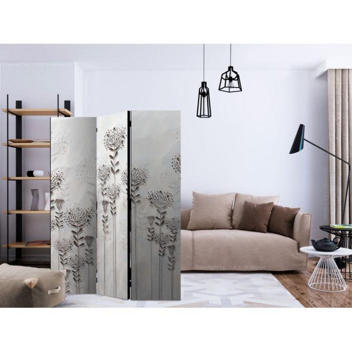 Paris Prix Paravent 3 Volets  Winter Garden  135x172cm