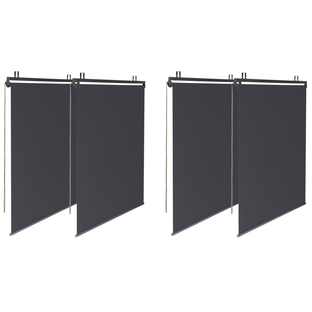 ID MARKET Pergola édition spéciale toit rétractable 3x3 M et 4 stores gris anthracite