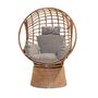 Voir la diapositive 2 : PARIS GARDEN Balancelle de jardin en résine tressée avec coussin taupe BORABORA