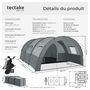 Voir la diapositive 6 : tectake Tente de camping familiale spacieuse pour jusqu'à 6 personnes gris clair/gris foncé