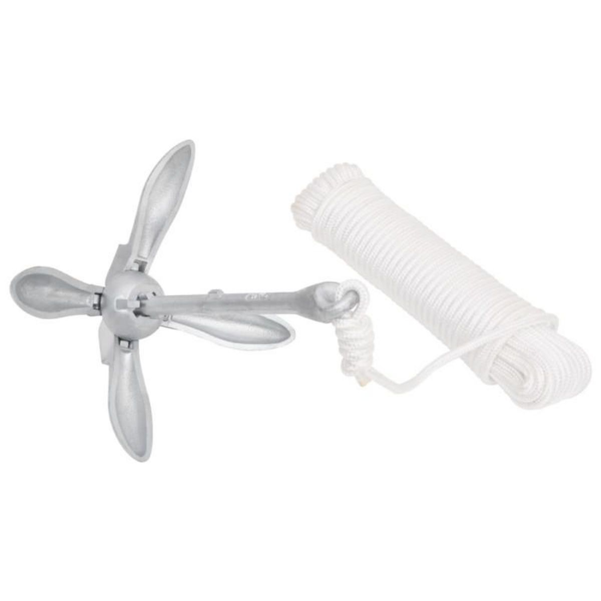 VIDAXL Ancre pliable avec corde argenté 1,5 kg fer malléable