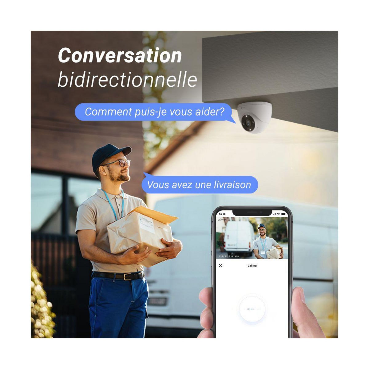EZVIZ Caméra de surveillance Wifi H4 2K Dôme